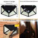 100 LED Solar Power PIR Motion Sensor Wall Light Garden Lamp Outdoor T3E2