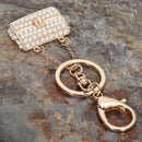 Crystal Rhinestone Purse Keychain Keyring Key Ring Chain Bag Purse Charm Pendant