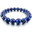 10mm Cuff Link Wrist Blue Lapis Lazuli Stone Buddha Prayer Beads Woman, Man O6P9