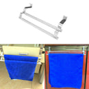Stainless Steel Bathroom Home Towel Double Bar Rail Holder Storage Rack BQT KXS