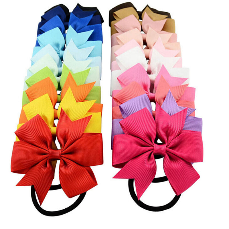 20X Baby Girls Hairband Toddler Hair Bow Band Grosgrain Ribbon AccessoriesWM