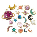 20/Set Enamel Moon Star Planet Charms Pendant Jewelry Findings DIY Craft Making