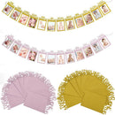 1st Birthday Baby Photo Frame Banner Baby 1-12 Month Photo Prop Champagne