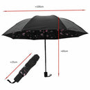 Cherry shade Manually 3 fold fold umbrella women Vinyl sun change umbrella