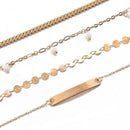 4pcs Fashion Bead Tassel Chain Bracelet Girl Alloy Bracelet Adjustable Vale I4Y3