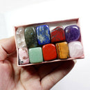 10pcs Natural Chakra Healing Stone Case Polishing Yoga Reiki Crystal Gravel Kit