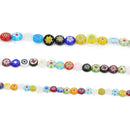 Glass Spacer Beads Bulk Colorful Buttons for DIY Jewelry 8MM, Approx. 48PCS