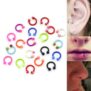 20Pcs/Set C Shaped Ball Acrylic Helix Nose Hoop Ring Piercing Body Jewe OZ