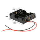 3 Slots Plastic AA Batteries Storage Box Case Battery Clip w/Wire Lead Pin