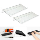 2x Transparent Anti-Slip Acrylic Computer Keyboard Stand Tray for Desk