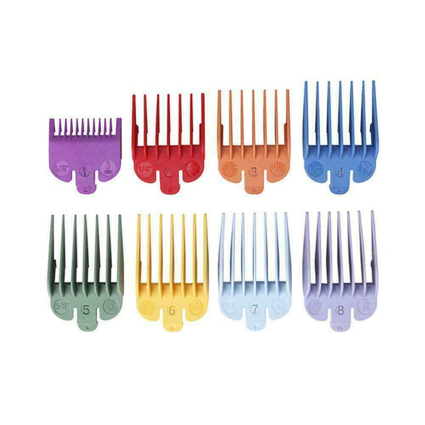 8pcs/Set Cutting Hair Clipper Premium Guides Combs Metal Color Universal N3N1