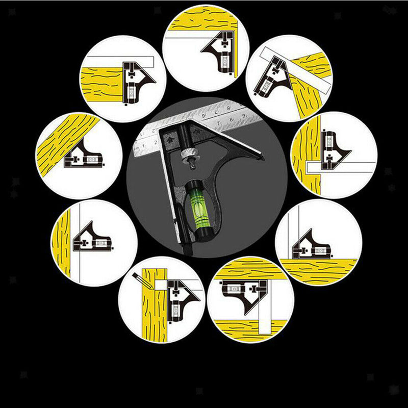 Stainless Steel Combination Angle Ruler Measuring Square Ruler Layout Tools