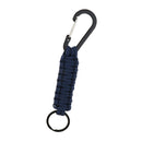 Outdoor Camping Hiking Molle 7 Strand Paracord Keychain Carabiner Navy Blue