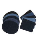 Premium Quality Denim Iron on Jean Patches No-Sew Shades of Blue Black 10 Pieces