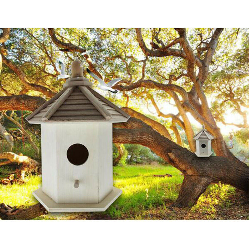 Wooden Bird House | Nesting Box & Garden Decoration for Small Birds | Outdoors