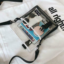 Transparent PVC Shoulder Messenger Bag Unisex Casual Crossbody Bags (White)