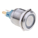 Waterproof 12V LED 22mm Push Button Switch Blue Ring Light Self Latching