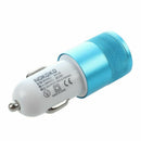Aluminum Car LED Universal 12V To 5V 2 USB Charger For iphone6 6Plus Cellph