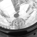 7" Projector Halogen Motorcycle White LED Halo Ring H4 Light Bulb Headlight