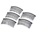 5pcs Fork Comb Fine Tooth Wedding Decoration Bride Hair Accessory (Black) A