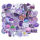 50Pcs Cartoon Purple Stickers DIY Suitcase Laptop Guitar Bicycle Car Decals 3C