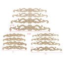 4x Floral Wood Carved Corner Applique Decorate Frame - 16X3X0.8cm