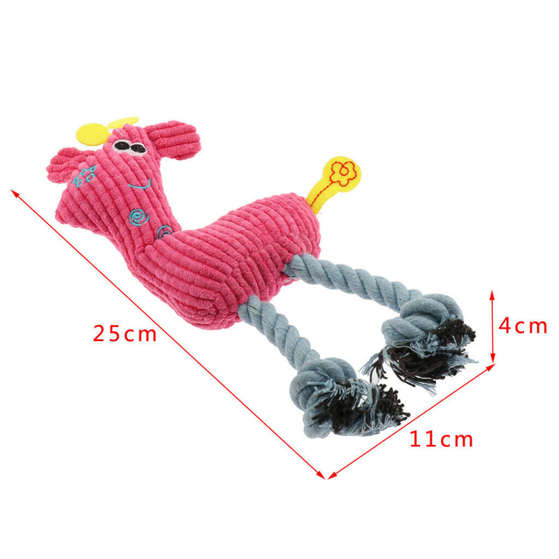 3 Pieces Dog Rope Toys Squeaky Plush Dog Toys,Dog Chew Interactive Toys for