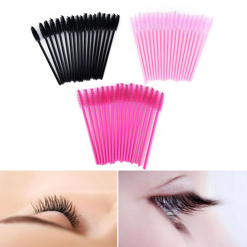 50Pcs Disposable Eyelash Brush Mascara Wands Applicator Spoolers Makeup TooF Nw