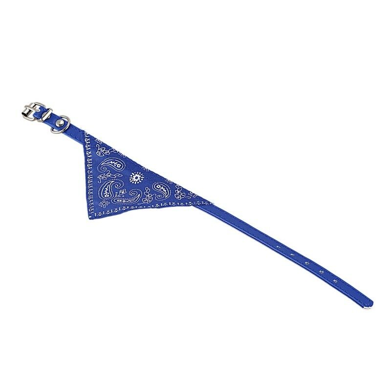 Adjustable Pet Dog Collar Cat Neck Scarf Bandana Collars Blue L8Y5