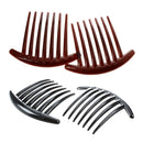 Hair Comb Pin Accessories Plastic Women Lady Fashion 2pcs Brown & 2pcs Blac E2H2