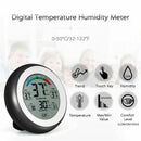 Digital LCD Display Indoor Thermometer Hygrometer Round Wireless Electronic S3F4