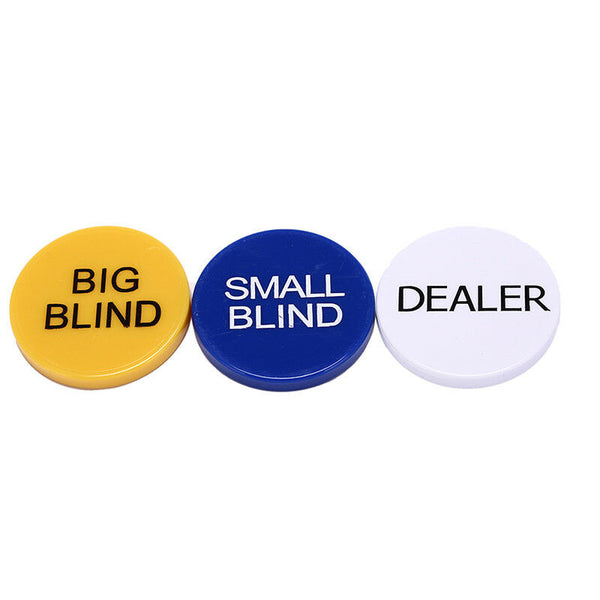 3pc 5cm small blind+big blind+dealer button set for party poker card game LJ