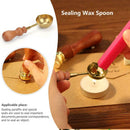 Retro Fire Wax Seal Stamp Metal Seals Wax Stick Wooden Handle Sealing Wax Spoon