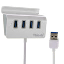Vktech 5Gbps High Speed 4-Port USB 3.0 Hub Adapter for PC (Glossy White) A