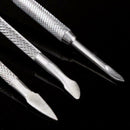 3Pc/set Nail Art Stainless Steel Cuticle Spoon Remover Manicure-Pedicure Pu X9K5