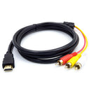 HDMI Male to 3 RCA Video Audio AV 1.5m Cable Adapter For 1080P HDTV  LJ