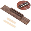 Saddle Slotted Ivory Nut Rosewood Universal Ukulele Bridge Set Easy Install Home