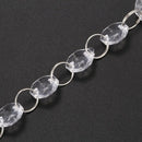 5 Metre Chandelier Crystal Clear Octagon Sun Catcher 14mm With Chrome Conne