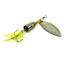 10Pcs/Set Spinner Fishing Baits Metal Artificial Lures Fishing Yellow Feather ï¼D