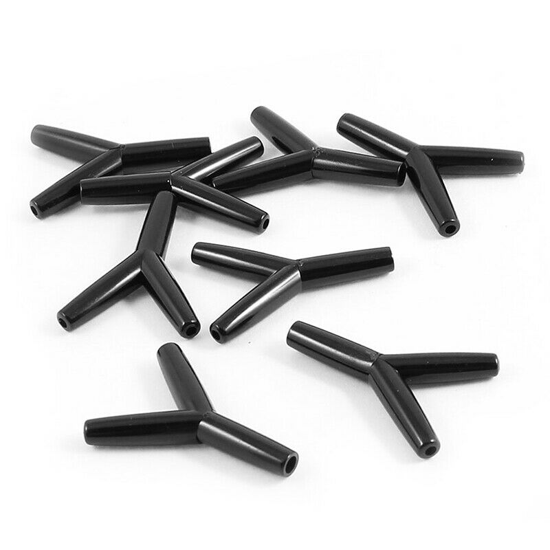 Plastic Y Shape 3 Way Fish Tank Water Tube Connectors 8 Pcs Black I9N5