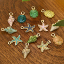 13X Ornaments Charms Metal Conch Sea Shell Pendants for DIY Jewelry Making