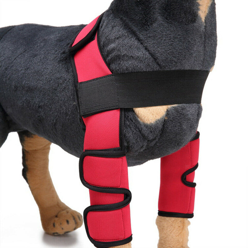 Dog Knee Joint Support Front Leg Compression Brace Protector Red - S
