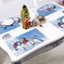 12 Set Christmas Placemat Non-Slip Pvc Insulation Placemat Washable Table F