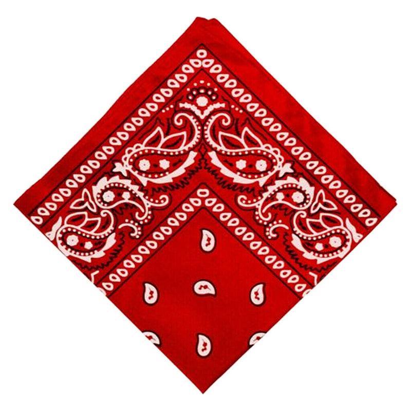 Women Men Novelty Cotton Paisley Cowboy Bandana Scarf Head Wrap Headband Red