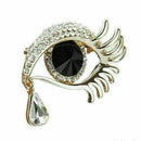 Prom Gem Rhinestone Crystal Angel Eye Tear Drop Brooch Fancy Pin Decor Part F5X5