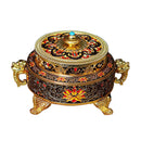 Tibetan Buddhist Style Incense Burner Holder  Lotus Flower Pattern Red