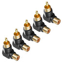 5pcs RCA Right Angle 90 Degree Adapter Audio/Video Cable Connectors