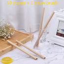 10pcs/set Bamboo/Drinking Straws Reusable Straws with Straw Cleaner Eco-Friendl@