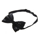 Sequin Bow Tie Dickie Bow Fancy Dress Dance Wear Party Emo (Black)