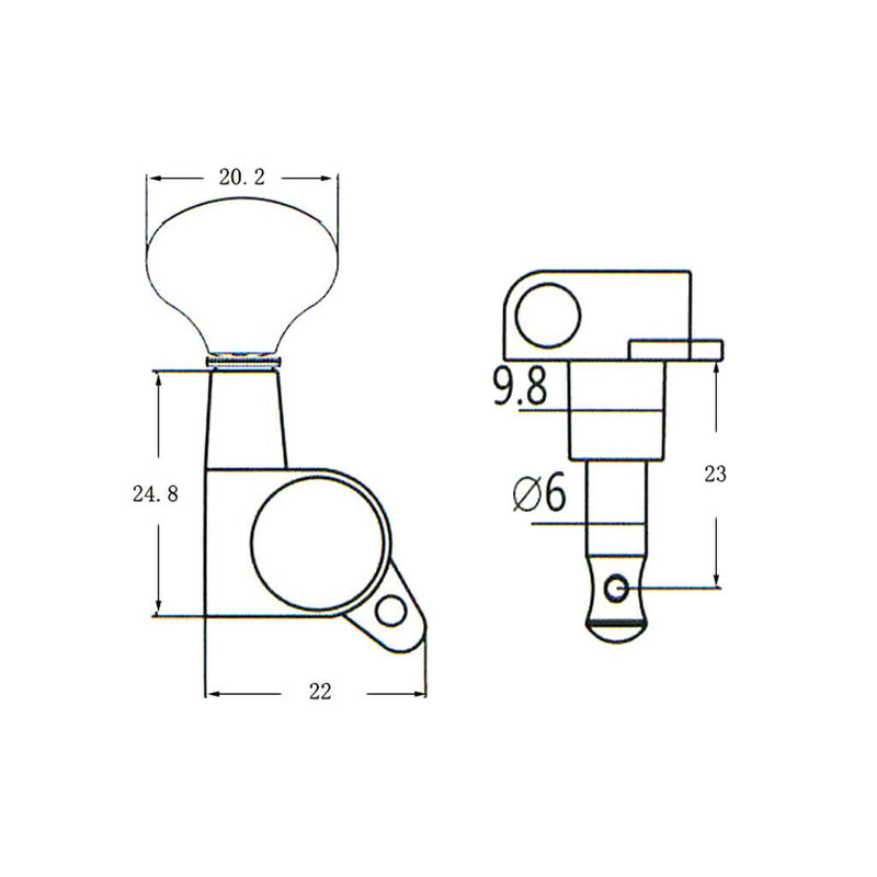 1 Set 3R3L Tuning Pegs String Tuners for Electric Acoustic Guitar, Golden